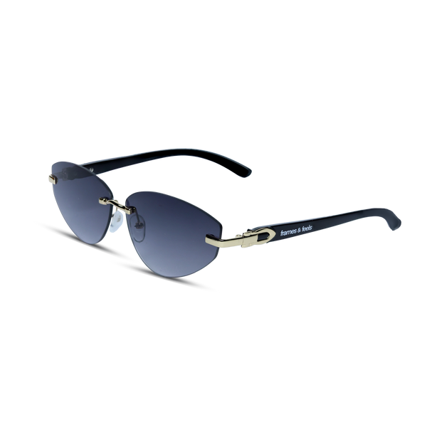 THE NOMAD SUNGLASSES- Gold Midnight Blue