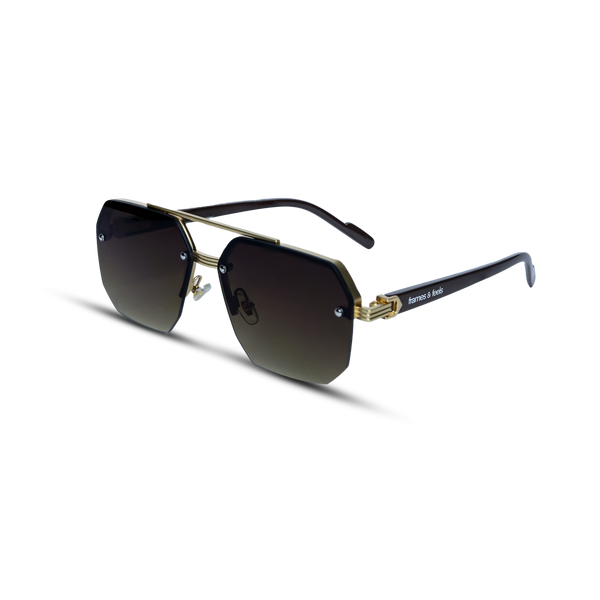 Luxurious Gold Trim Aviator-Style Sunglasses