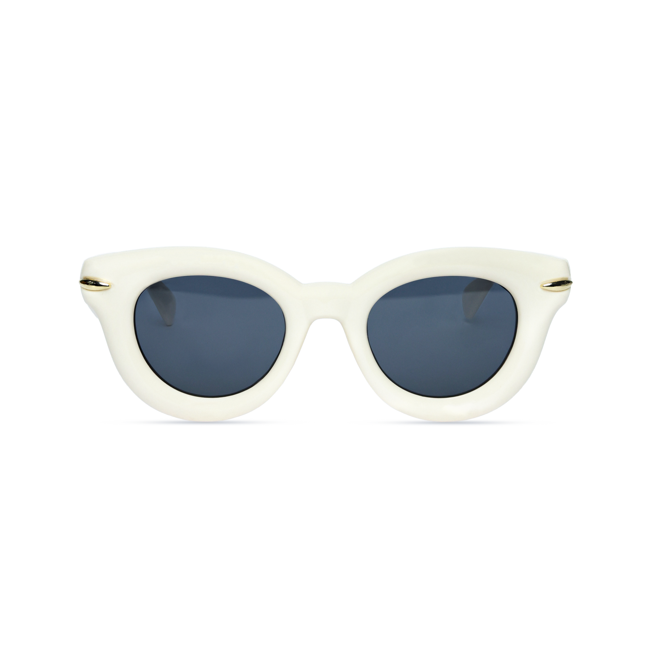 Retro Cat-Eye Cream Sunglasses