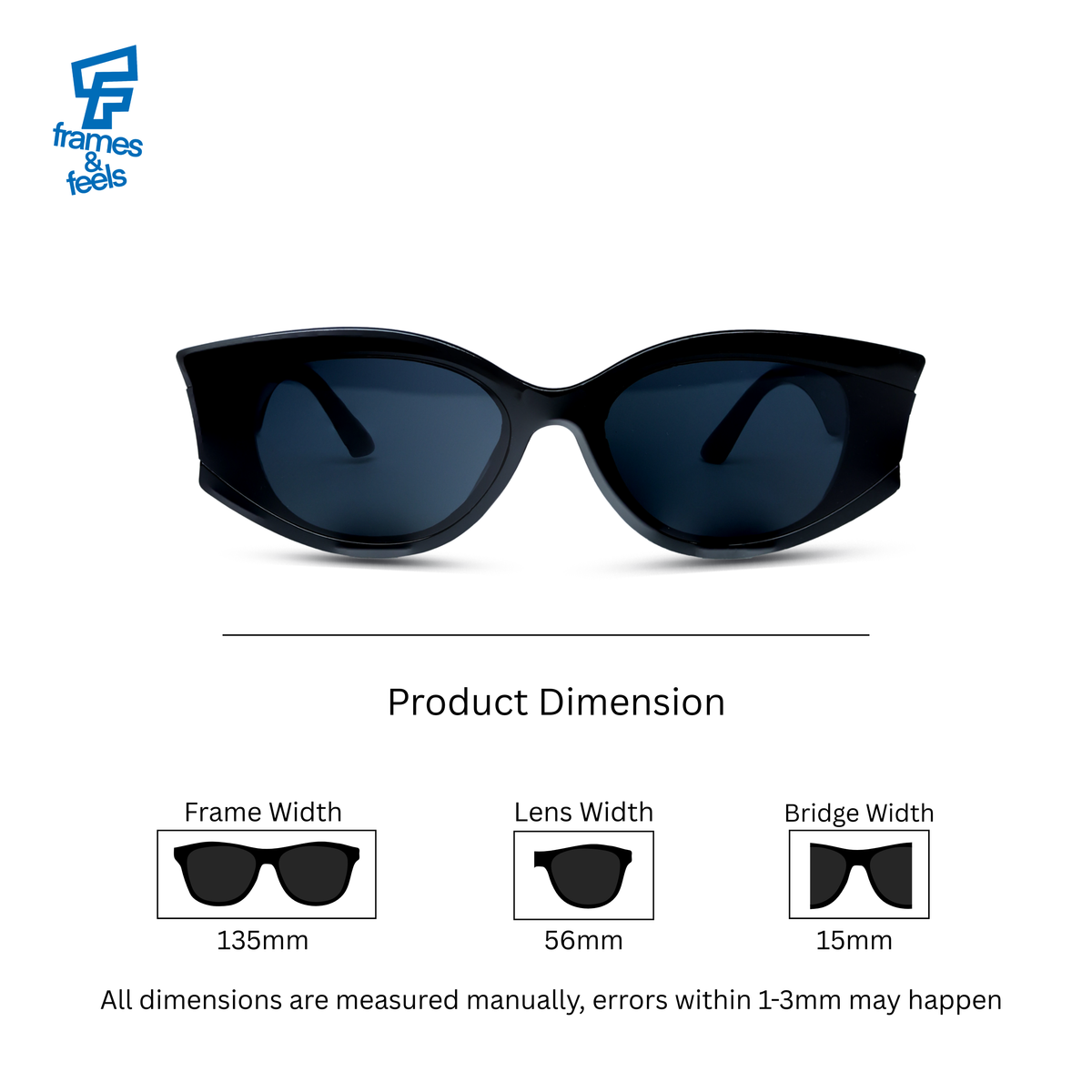 THE STATEMENT SUNGLASSES-  Crow Black