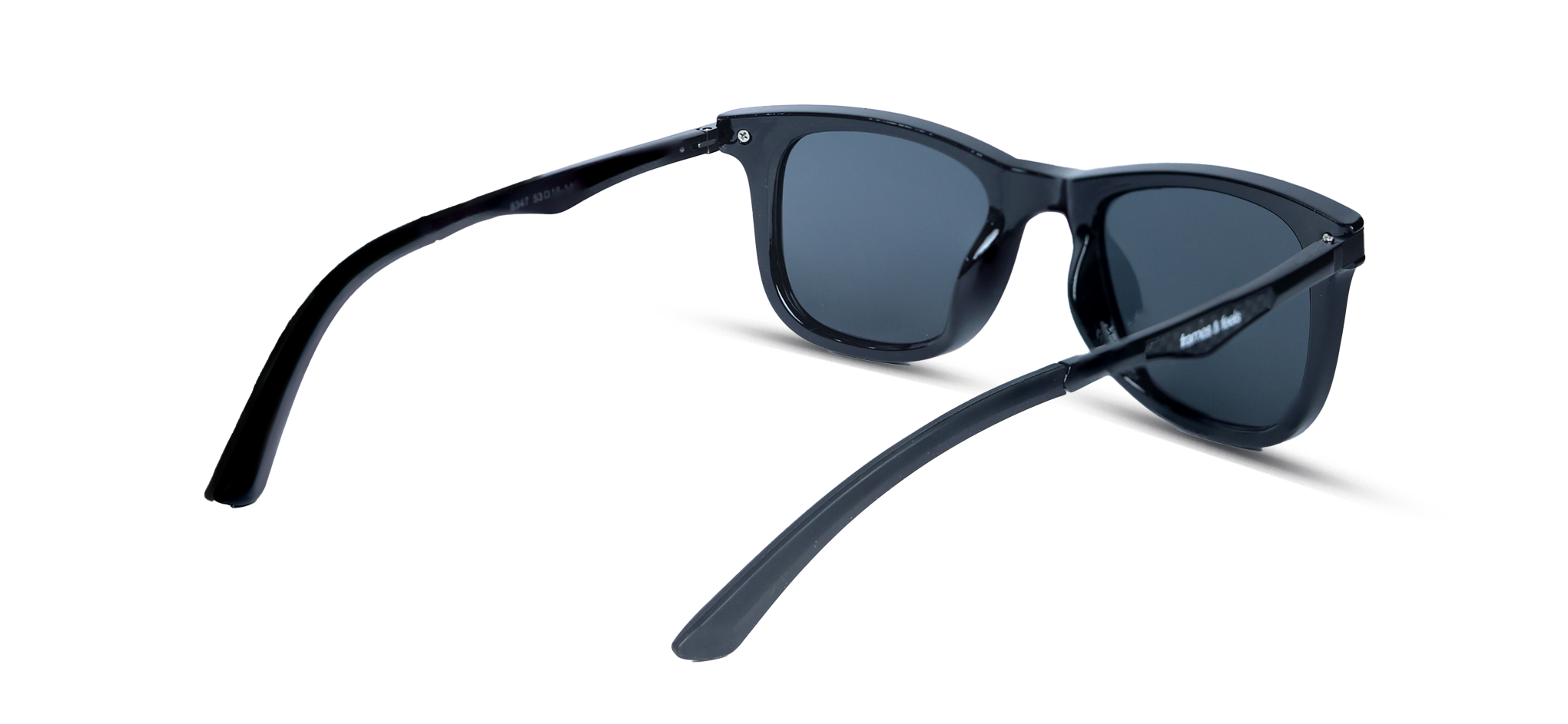 Classic All-Black Modern Sunglasses  (8347- BRIGHT BLACK GREY)