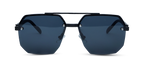 Matte Black Geometric Shield Sunglasses