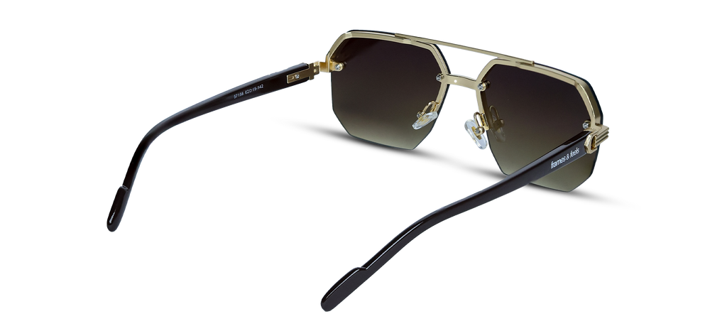 Luxurious Gold Trim Aviator-Style Sunglasses