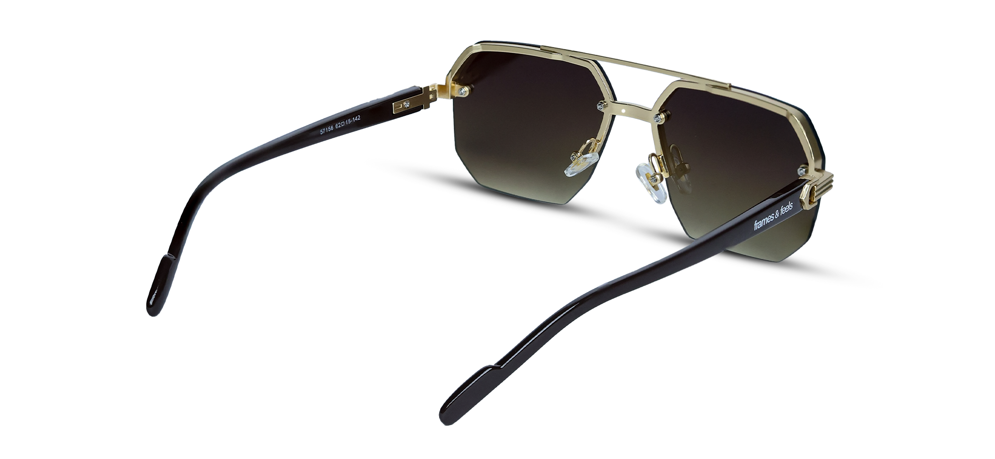 Luxurious Gold Trim Aviator-Style Sunglasses (57156 - GOLD-BRN- G-BRN)