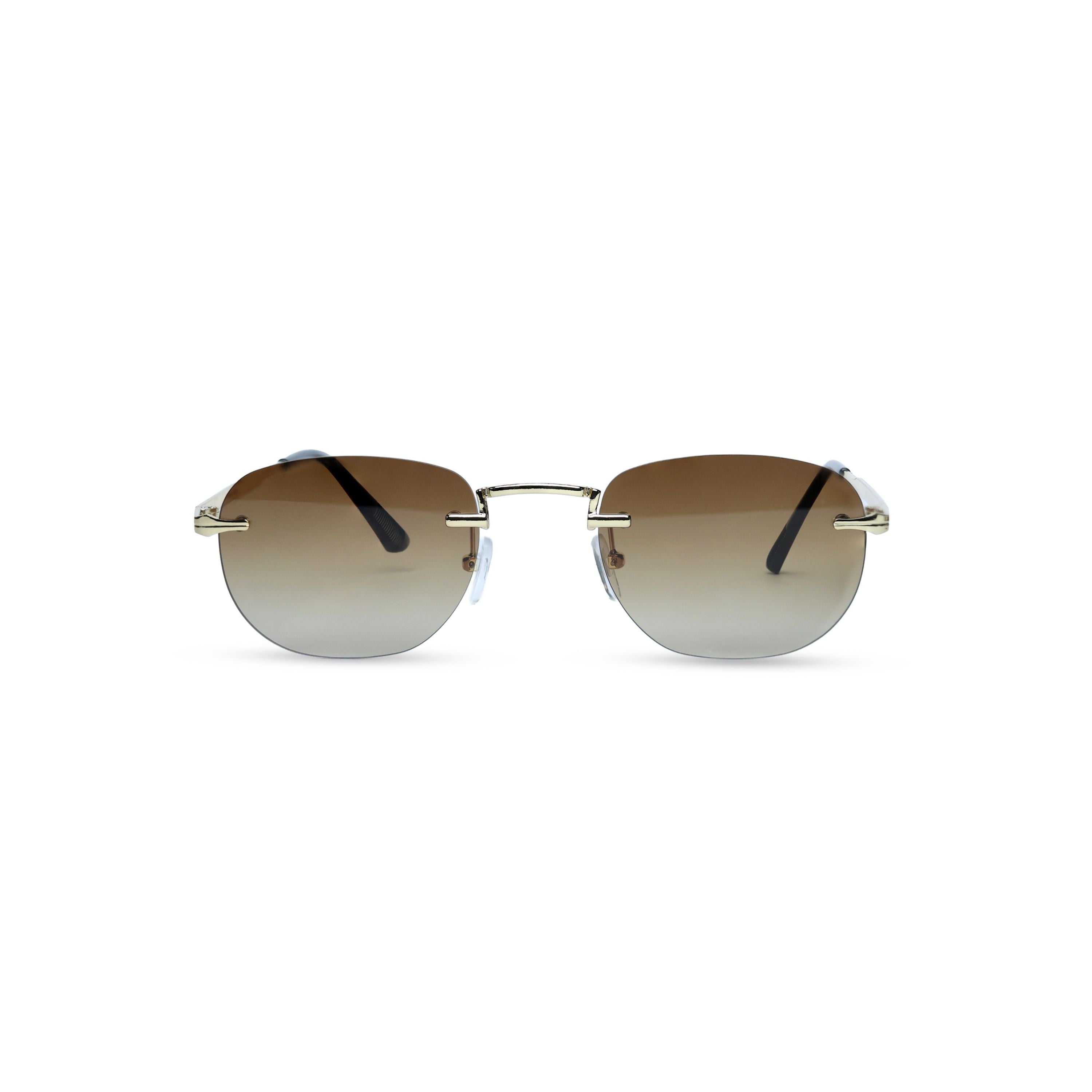 THE ELEGANT SUNGLASSES- Gold Brown