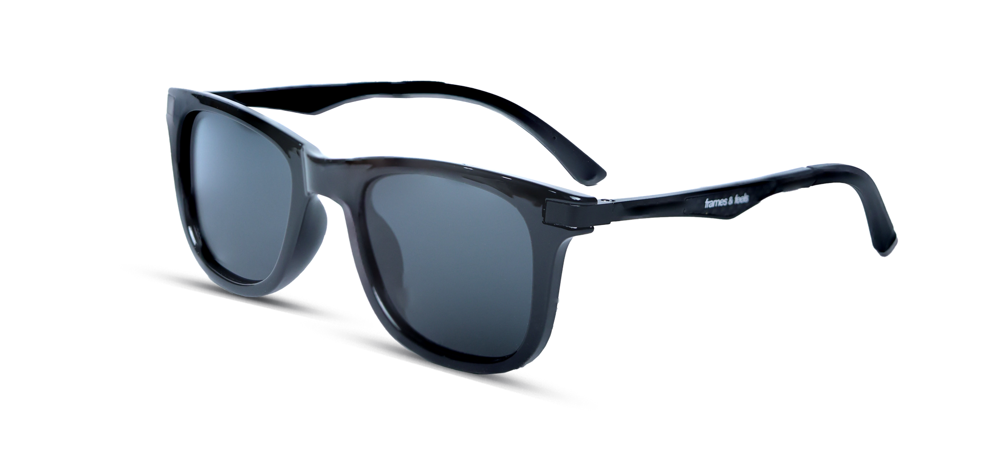 Classic All-Black Modern Sunglasses  (8347- BRIGHT BLACK GREY)