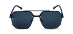 Matte Black Geometric Shield Sunglasses