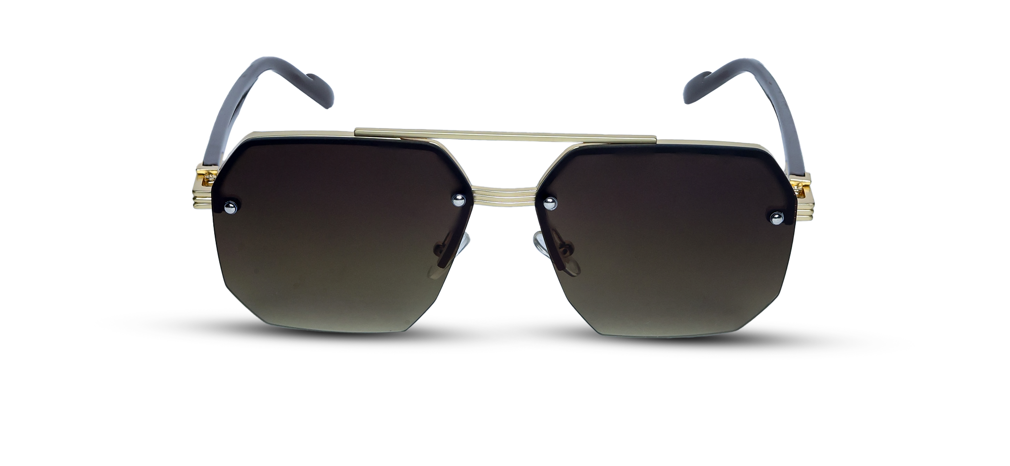 Luxurious Gold Trim Aviator-Style Sunglasses (57156 - GOLD-BRN- G-BRN)