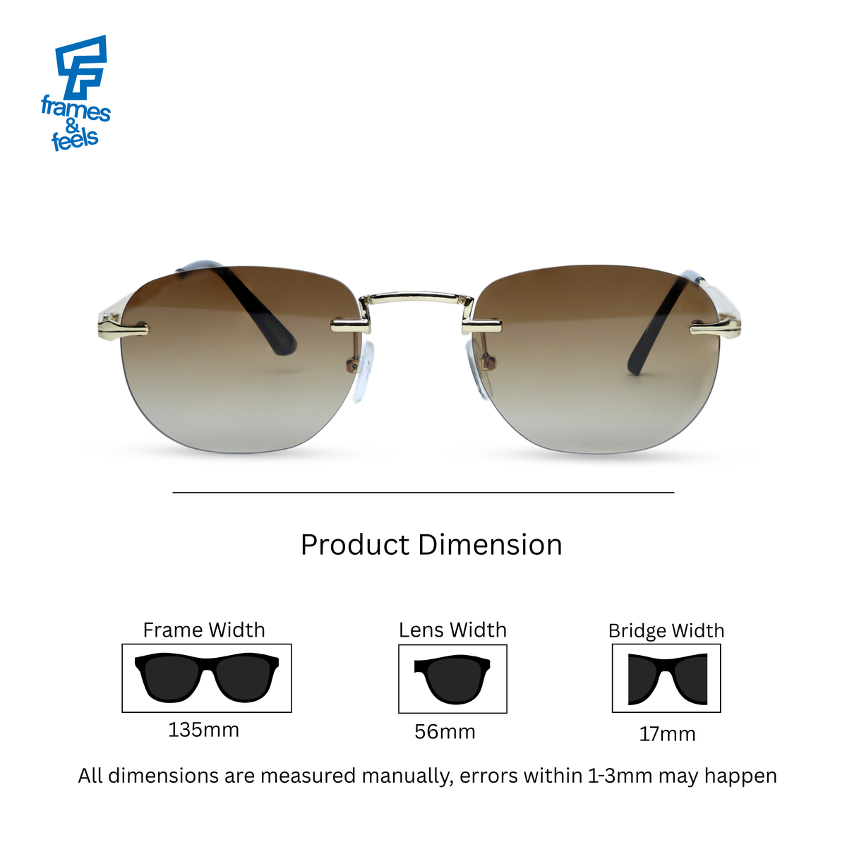 THE ELEGANT SUNGLASSES- Gold Brown