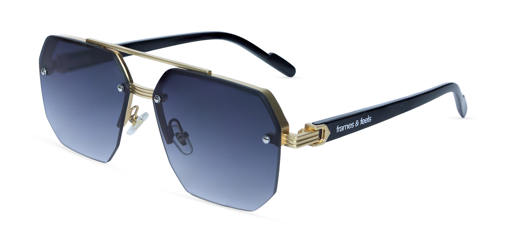 Hex Sunglasses (57156- GOLD-BK-G.SMK))