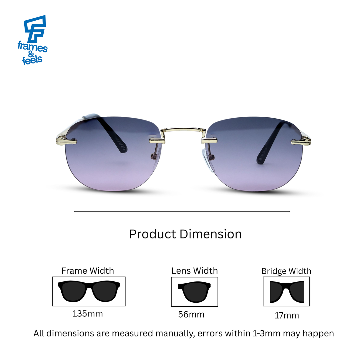 THE ELEGANT SUNGLASSES- Gold Lavender