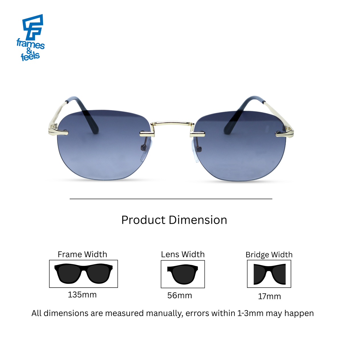 THE ELEGANT SUNGLASSES-  Gold Steel