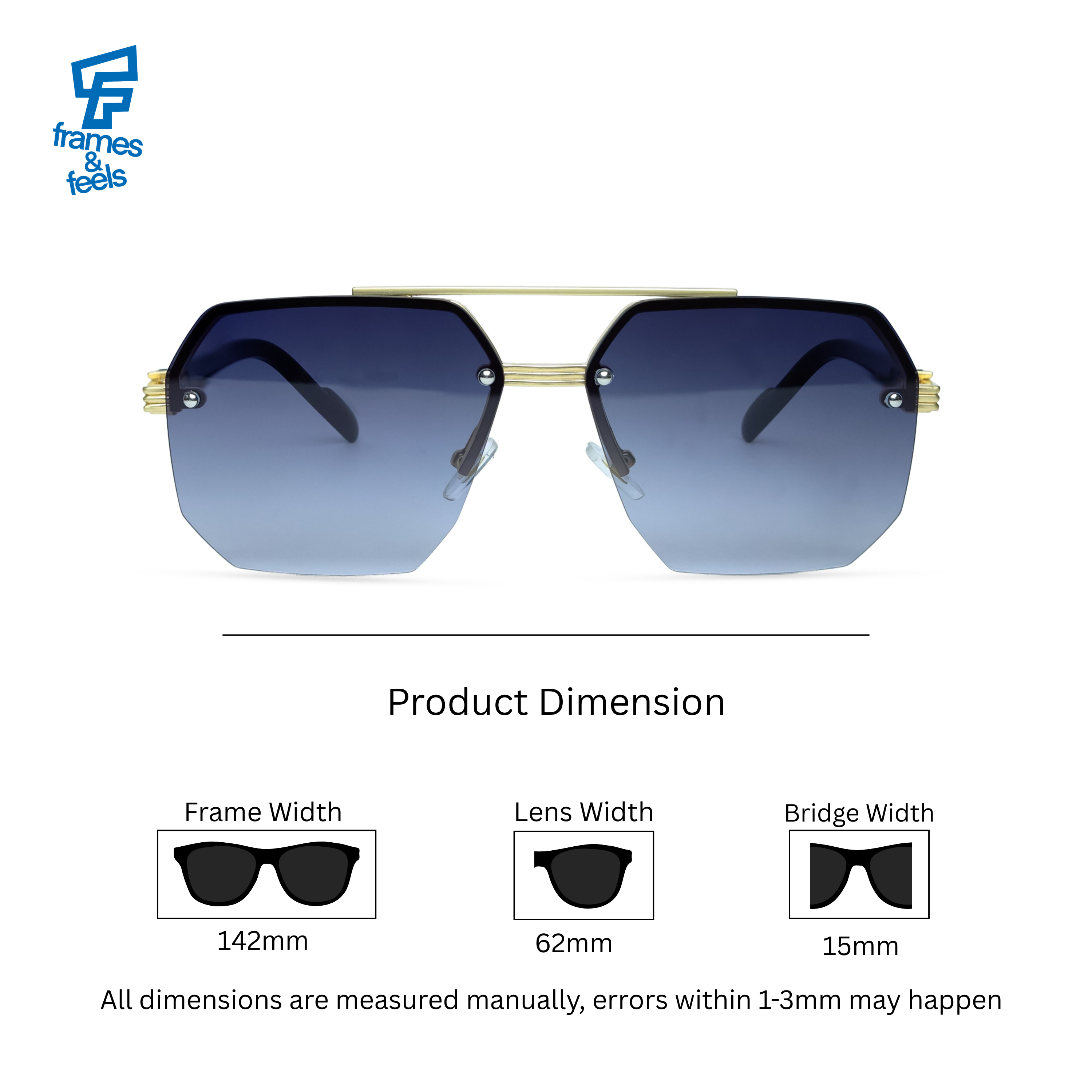 THE HEX SUNGLASSES- Gold Blue