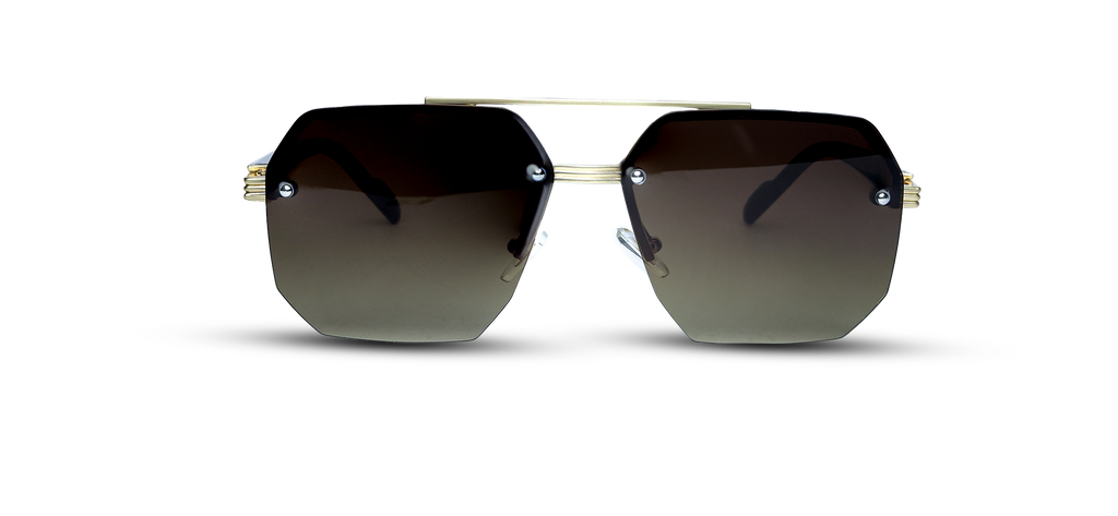 Luxurious Gold Trim Aviator-Style Sunglasses