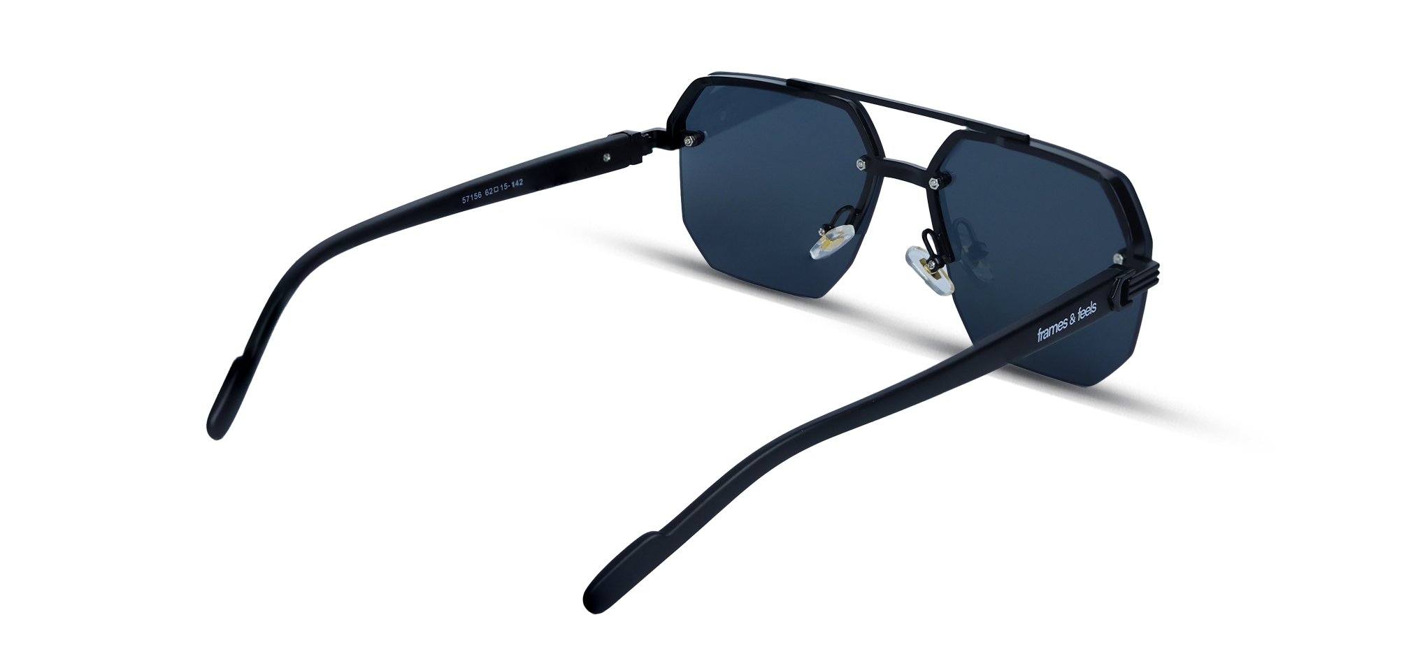 Matte Black Geometric Shield Sunglasses  (57156 - GOLD - M.BK - S.SMK)