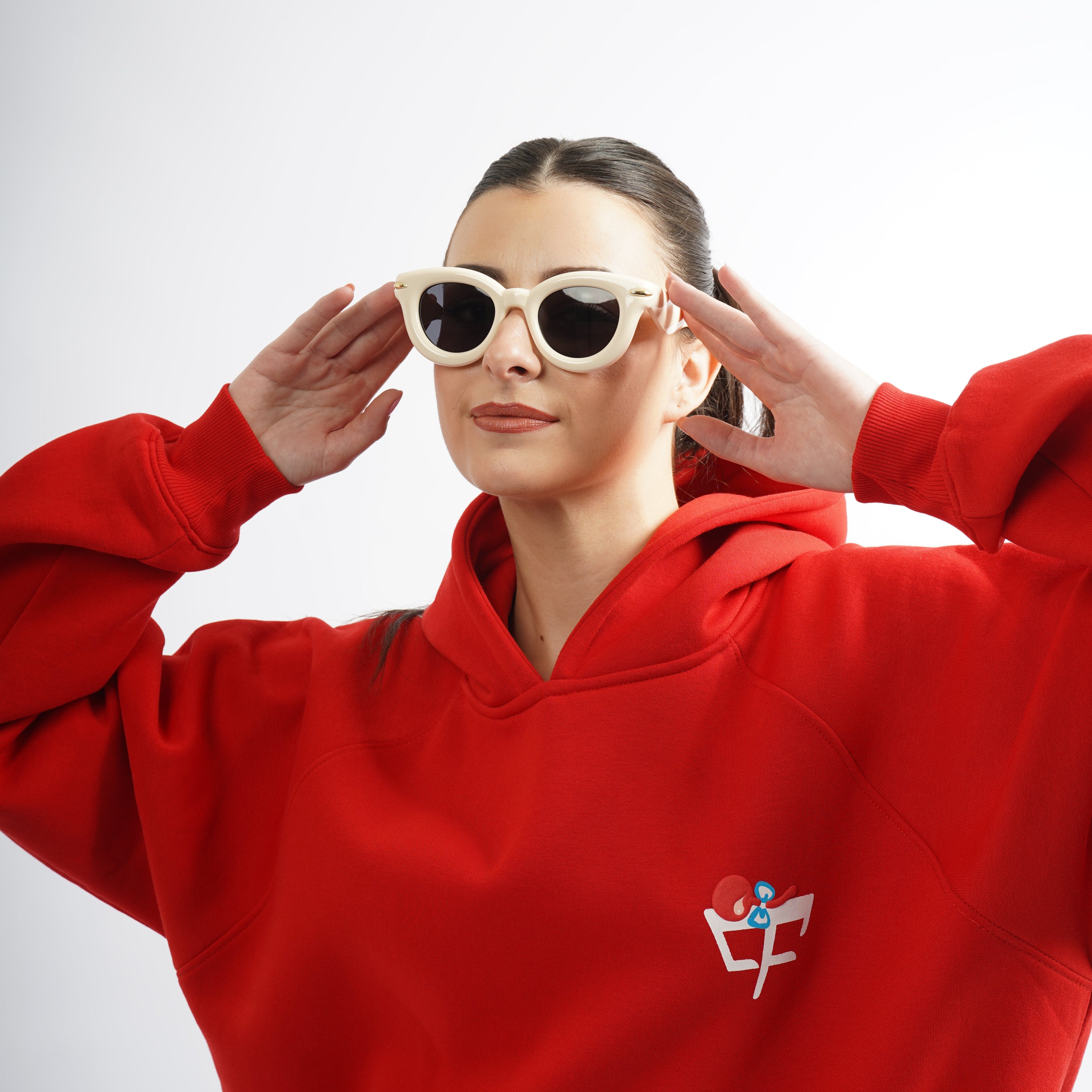 Retro Cat-Eye Cream Sunglasses