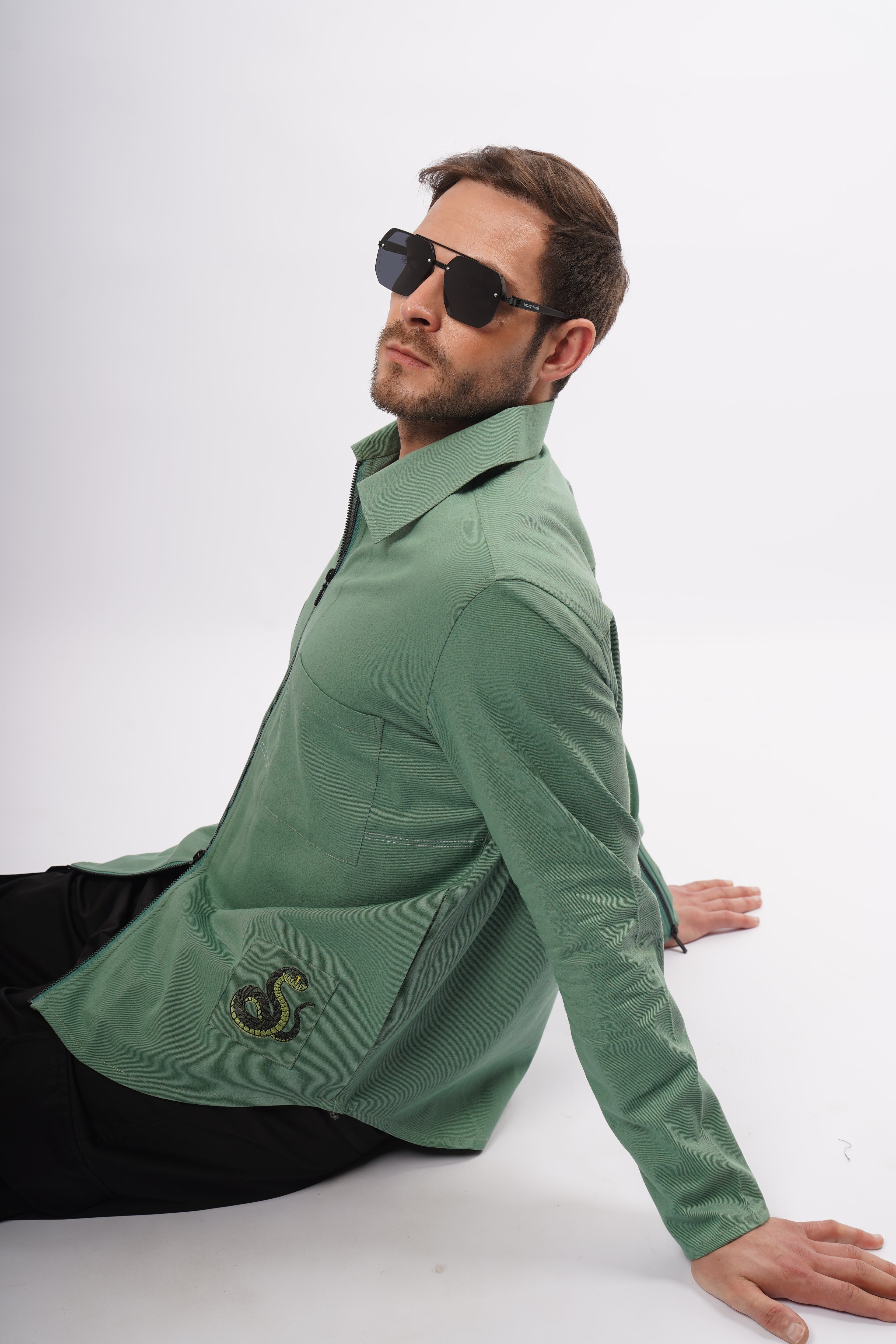 Matte Black Geometric Shield Sunglasses